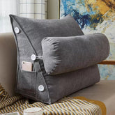 Triangular Back Rest Pillow/Cushion - Dark Grey
